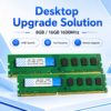 DDR3 desktop upgrade kit showing 8 GB and 16 GB 1600 MHz modules