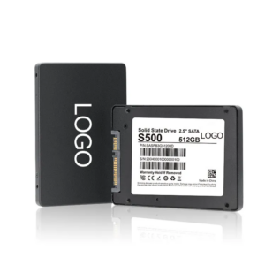2.5 inch SATA solid state drive 512 GB with black aluminium shell
